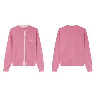 时尚 撞色拼接假两件开衫 圆领针织衫 10088 233 专柜价689 乐 语