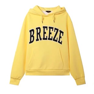 专柜价779【语】时尚休闲绣花袋鼠袋长袖连帽卫衣10040/天-117