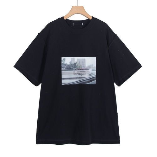 摩系列剪标男装时尚印花T恤夏季潮流宽松短袖CB03TEE007/3-18