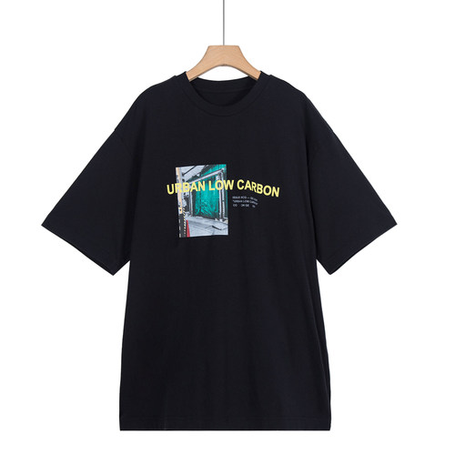 摩系列剪标男装夏季新款潮流印花T恤宽松圆领短袖CB01TEE004/3-12
