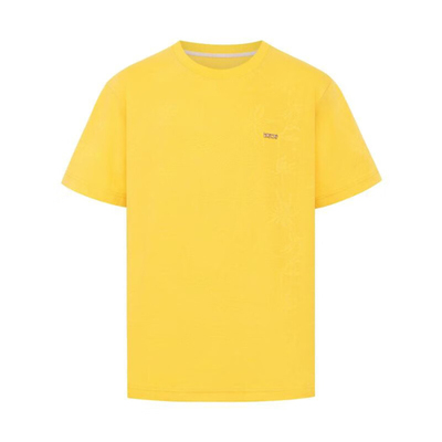 专柜价799【欧】提花工艺休闲百搭微阔圆领短袖t恤21070/H-40