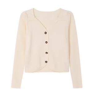 针织长袖 文艺感V领套头式 开衫 30005 338 专柜价499 文 语