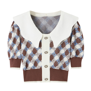 太系列女装春夏新款甜美可拆卸翻领短袖线套衫MZ3336/8-65