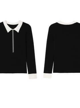 专柜价699【语】含羊毛小翻领流苏装饰秋冬款针织衫10113/乐-380