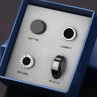 时尚 耳钉男款 潮男高级感痞帅风钛钢耳环耳扣组合套装 新款 耳饰 男士