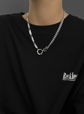 古巴项链嘻哈黑宝石潮男街头小众