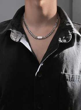 不掉色嘻哈复古百搭港风潮酷链子