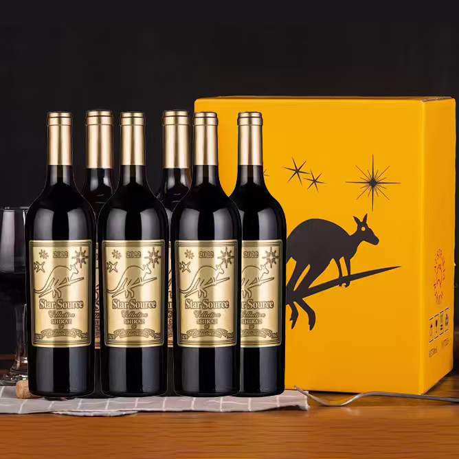 热销澳洲原装进口红酒星光源珍藏袋鼠高档干红葡萄酒正品名酒