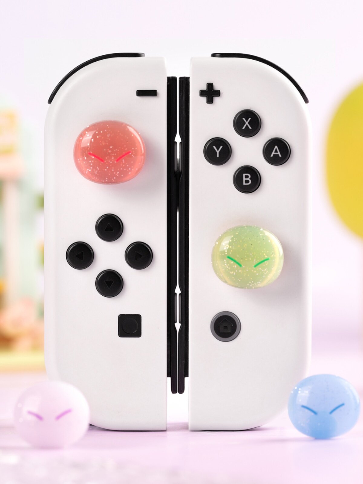 닌텐도 스위치 로커 캡 OLED 게임 콘솔 키 캡 로커 커버 NS 점액 반짝이 보호 커버