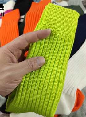 余文乐同款橙色运动百搭ins街头粗线中筒日系情侣男女运动潮流袜