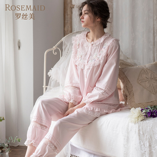 罗丝美2020春夏新款 长袖 10041纯棉镶蕾丝宫廷式 Rosemaid 衣裤 套