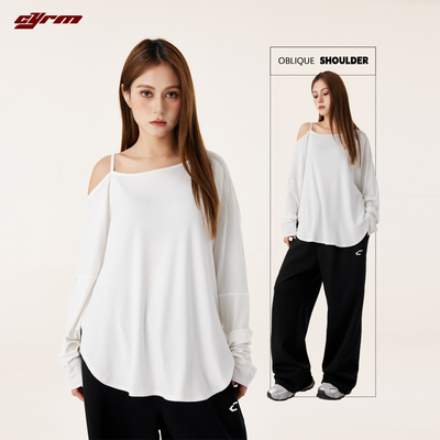 斜肩纯欲风宽松爵士舞慵懒罩衫