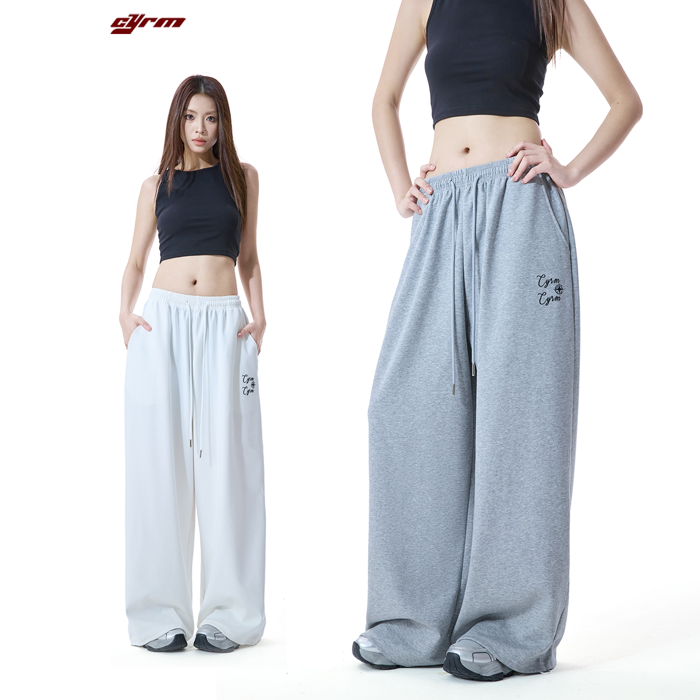 cyrm爵士舞街舞时尚夏季新款女宽松慵懒直筒休闲运动阔腿百搭卫裤