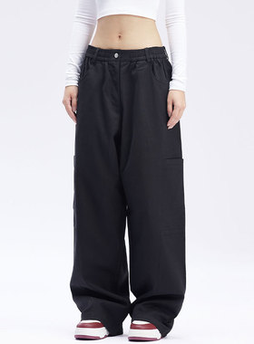 CYRM潮牌美式复古直筒工装裤女秋季街头宽松显瘦垂感阔腿休闲裤子