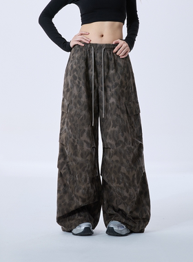 cyrm街舞潮牌迷彩嘻哈运动裤做旧街头伞兵工装长裤爵士跳舞休闲裤