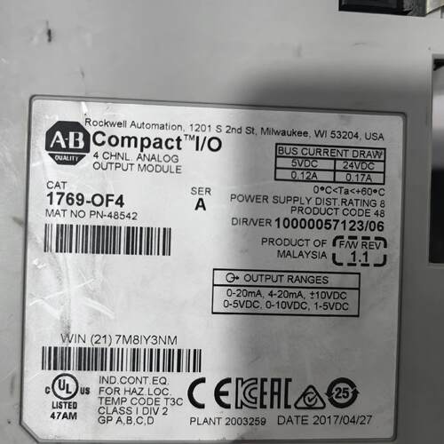 议价1769-OF4 模拟输模块 Compact I/O 工控自动化模块维修