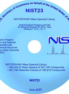 议价NIST23 GC-MS lcmsms 质谱库 质谱分析数据库维修