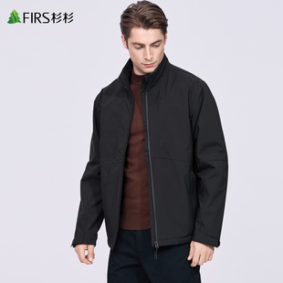 【加绒】杉杉立领夹克男2025冬季新款拼接通勤中年纯色保暖厚外套