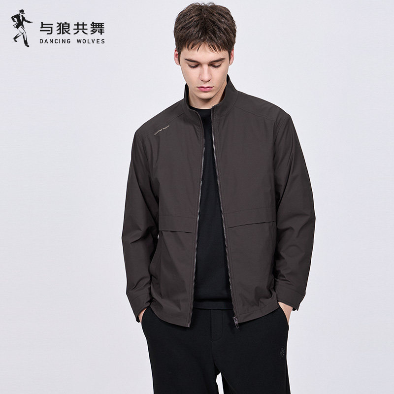 与狼共舞男士防风抗皱立领夹克