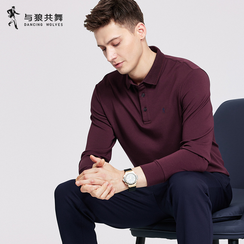【重磅】与狼共舞翻领长袖T恤男