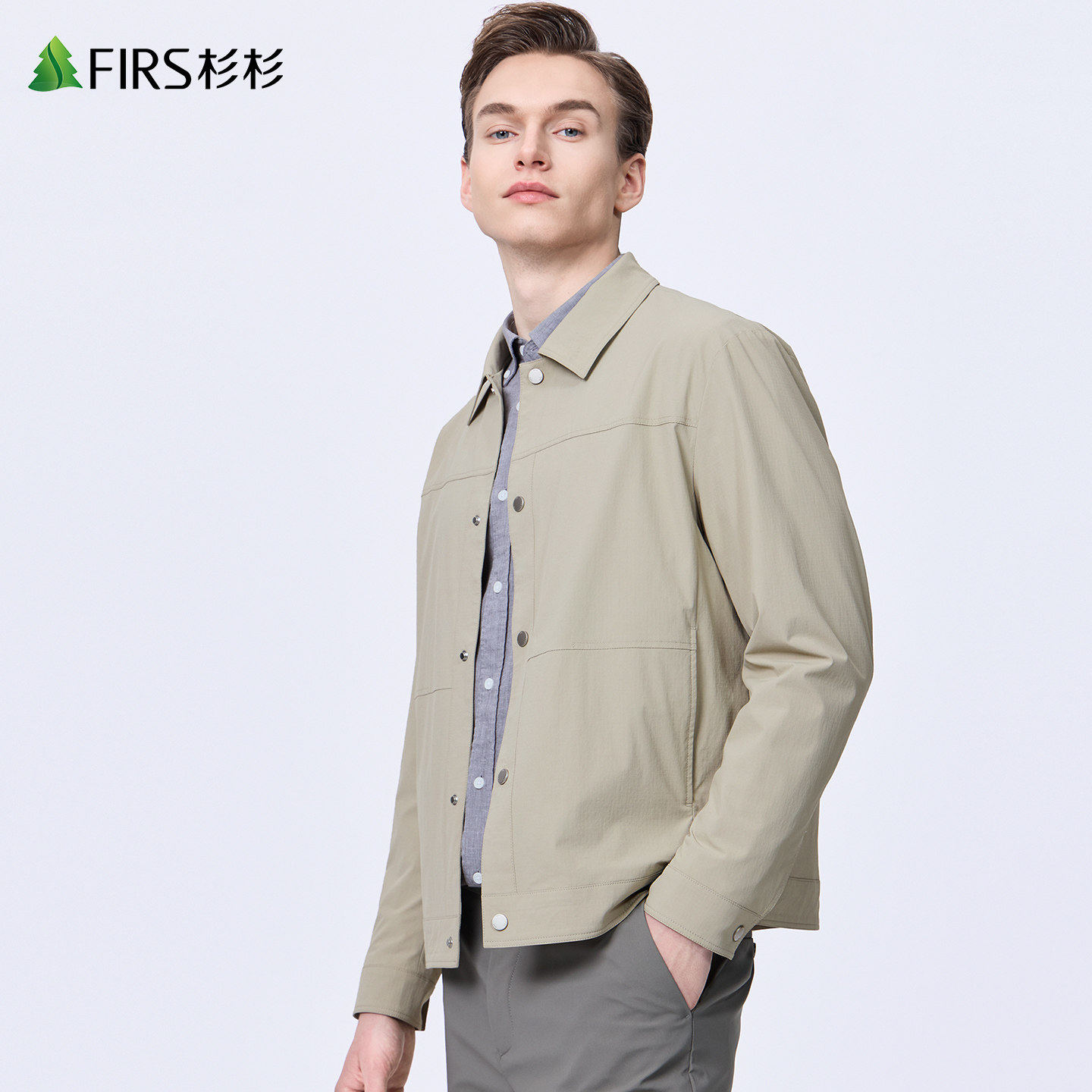 【工装防风】杉杉翻领夹克男2026春季新款青年休闲抗皱通勤外套