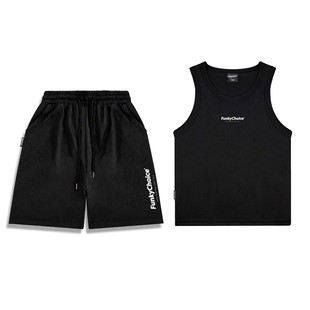 FunkyChoice美式运动背心短裤套装打底速干透气嘻哈无袖上衣辣妹