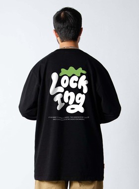 FunkyChoice街舞比赛涂鸦locking长袖T恤重磅纯棉宽松上衣打底衫