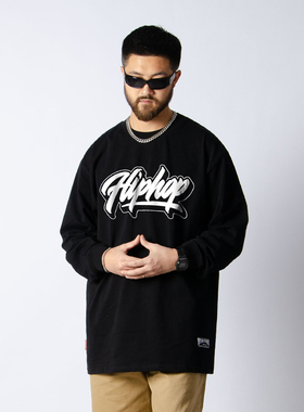 FunkyChoice嘻哈hiphop涂鸦印花长袖T恤美式上衣打底衫街舞练功服