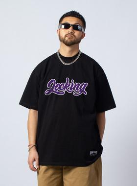 FunkyChoice国潮嘻哈街头Locking字母印花百搭T恤锁舞短袖Locker