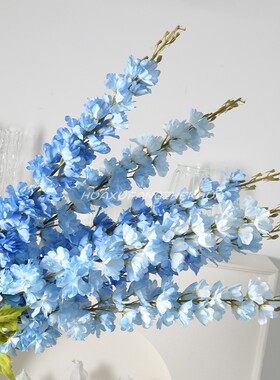 仿真大飞燕草紫罗兰风信子花蓝紫色婚庆路引拱门道具家居装饰摆件