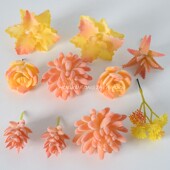 仿真多肉植物摆件橙色黄色多肉造景摆设家居客厅桌面窗台装 饰盆景