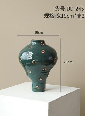 高档大壁丹客陶瓷花瓶饰品厅插镇花器皿景德艺术手工花瓶桌面装饰