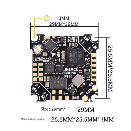 Jhemcu F411刷Pro Aio防龟刷飞行控制Elrs2.4G空心杯Fpv
