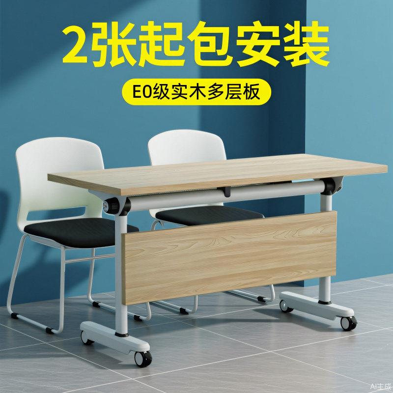 折叠培训桌会议桌椅组合办公桌可拼接会议室智慧教室课桌椅可移动