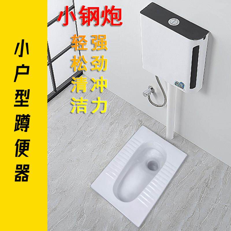 小号蹲便器小户型蹲坑小尺寸蹲厕带沉水弯隔臭便池卫生间家用窄边