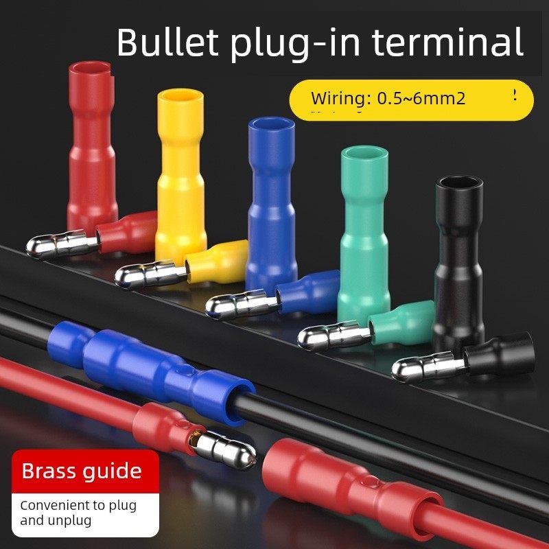 子弹线快速连接器插件冷压端子座公母绝缘连接器