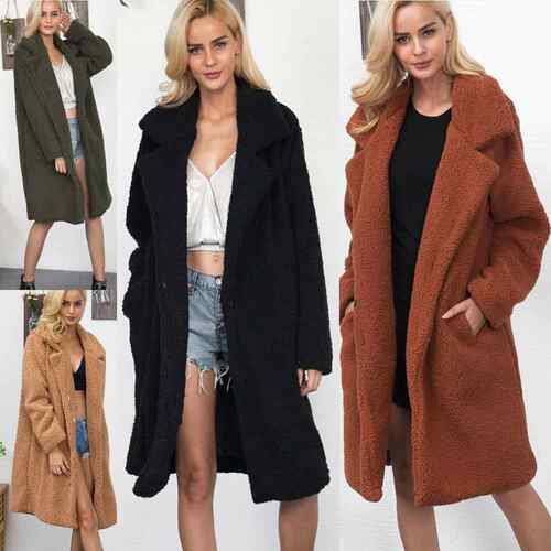 Long imitation coat women's coat jacket