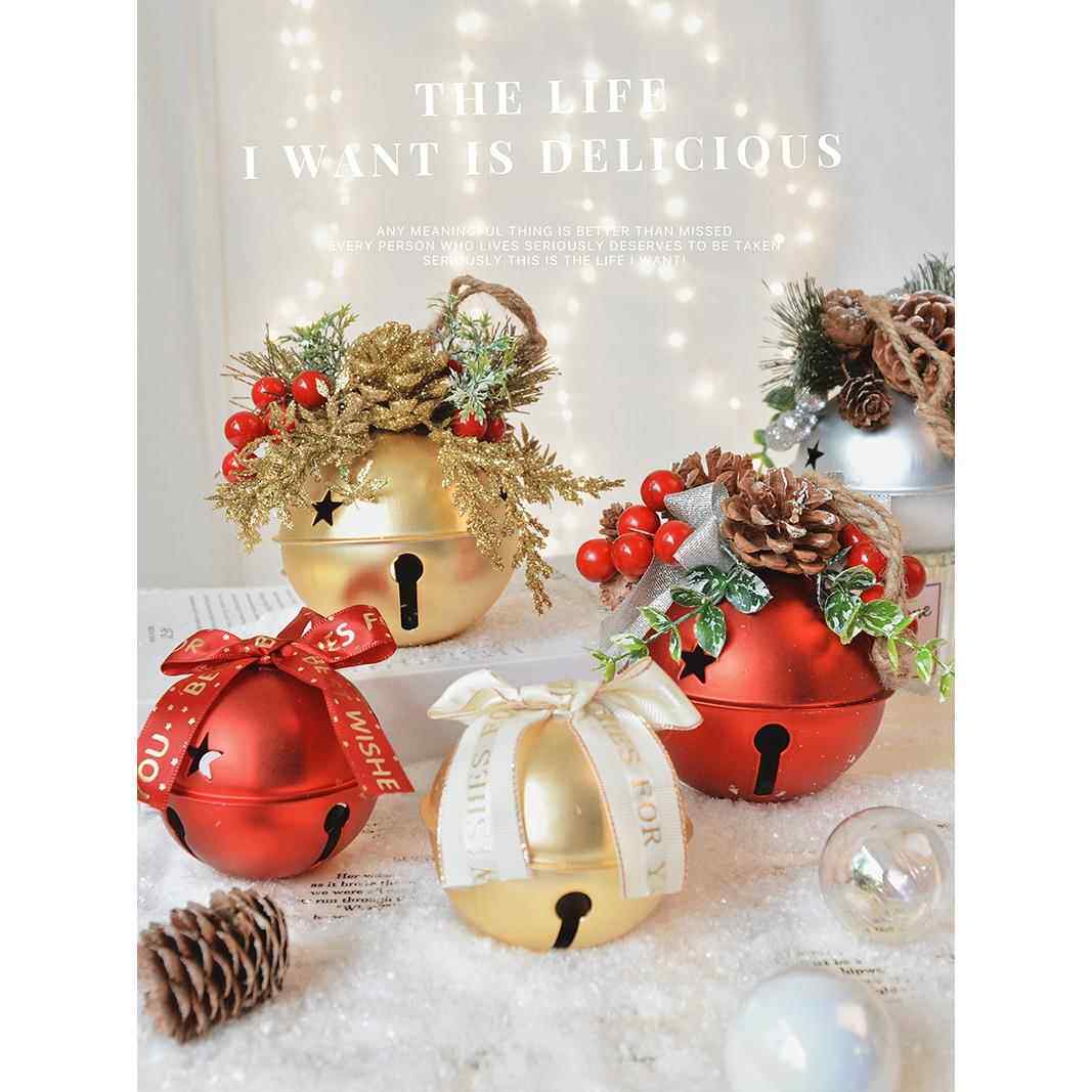 Swanlace蝴蝶结丝带镂空星星松果大铃铛圣诞树挂饰圣诞节装饰礼品