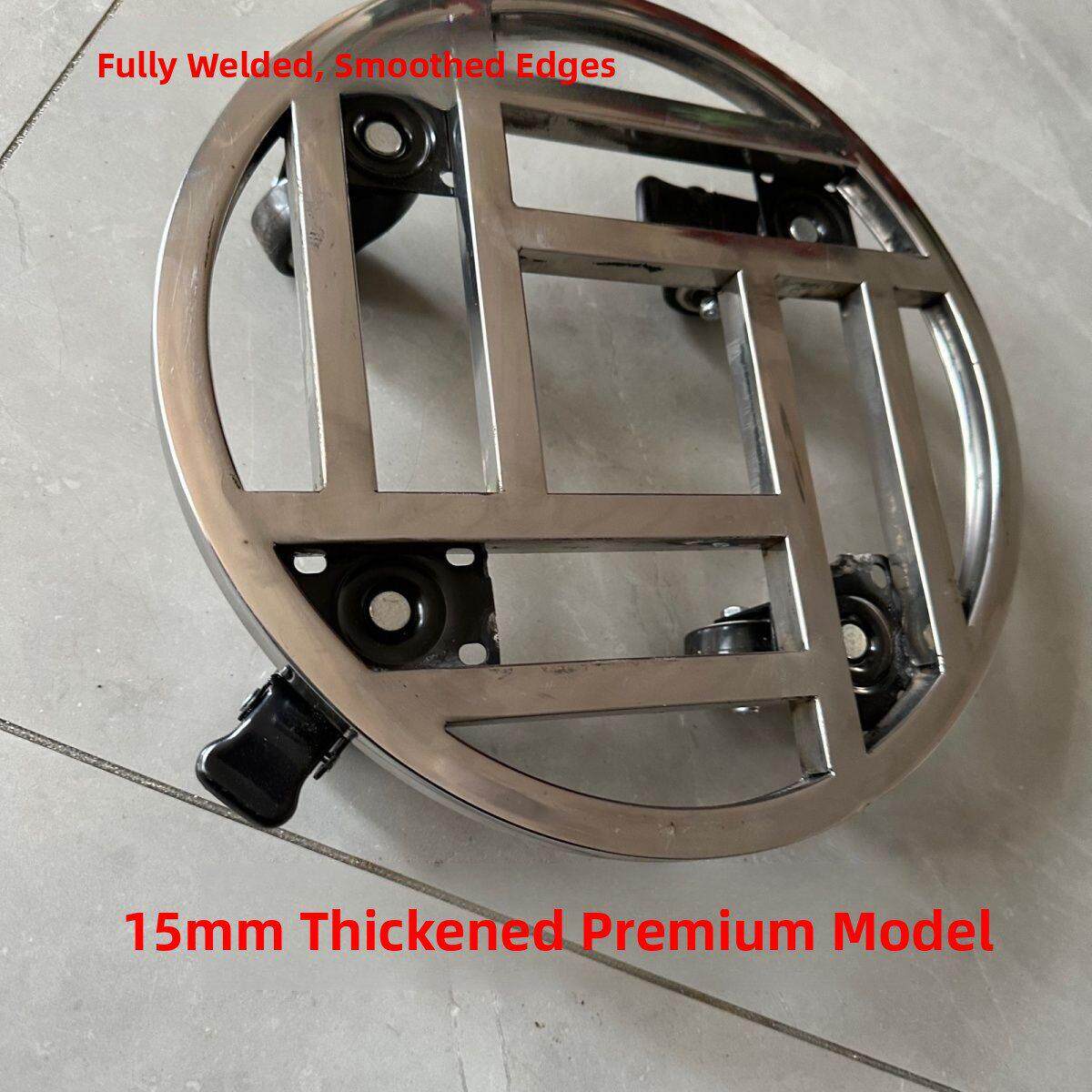 不锈钢圆形移动大花盆洗脚带轮木桶底座万向轮花架盆景架子乌龟车