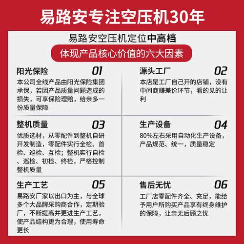 易路安EWS30无油静音气泵小型木工喷漆空压机220V压缩机现货