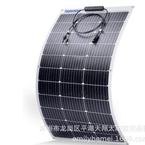 现货100W柔性太阳芯板户外车船电池储能充电配套光伏发电