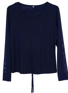 高档舞蹈习网衫女成人修身艺考练上衣小拉丁舞演出新疆舞蹈服广场