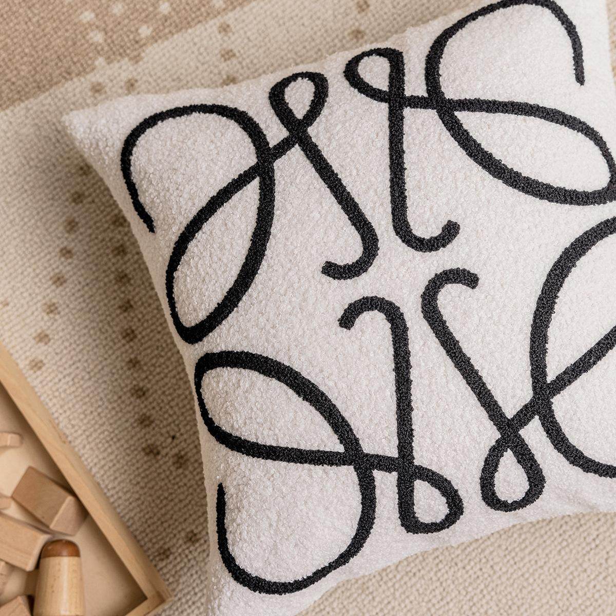 浮雕线条ins抱枕简约网红靠枕沙发枕套打结球含芯民宿加厚可拆洗,居家布艺,抱枕被,淘宝优惠券,粉丝福利购,淘宝优惠卷