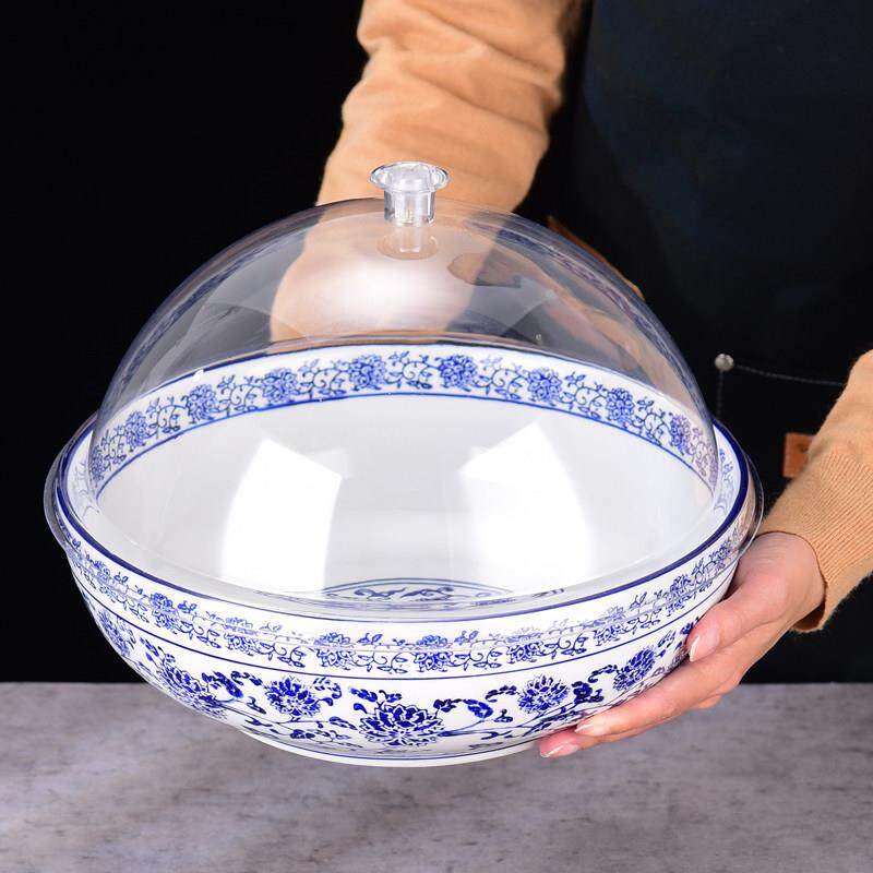 带盖子青花瓷盆超市凉菜专用酱菜盆咸菜腌菜泡菜坛子卤菜商用陶瓷