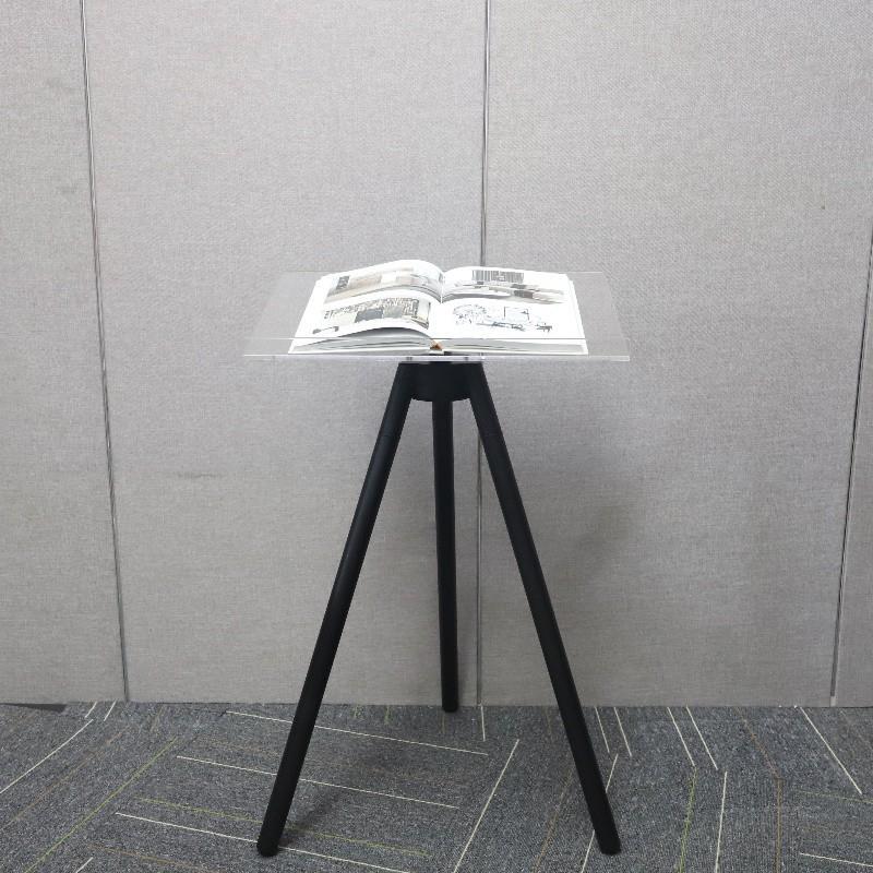 欧式轻奢杂志画册展示架金属亚克力落地三角书籍展示托架书房摆件