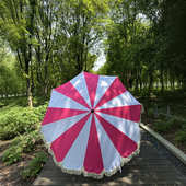 庭院商用小推车露营太阳伞双层太阳伞纤维骨遮阳户外休闲沙滩伞