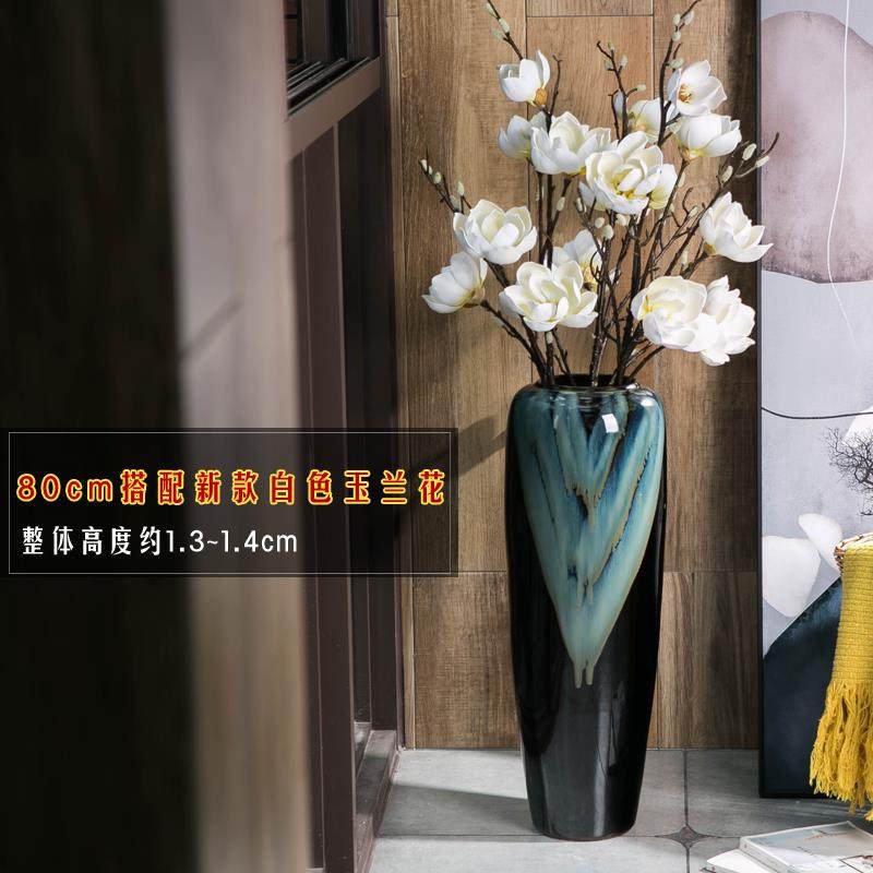 高档景新德镇代轻奢陶地瓷落大花瓶客厅插现花仿真花北欧中式装饰