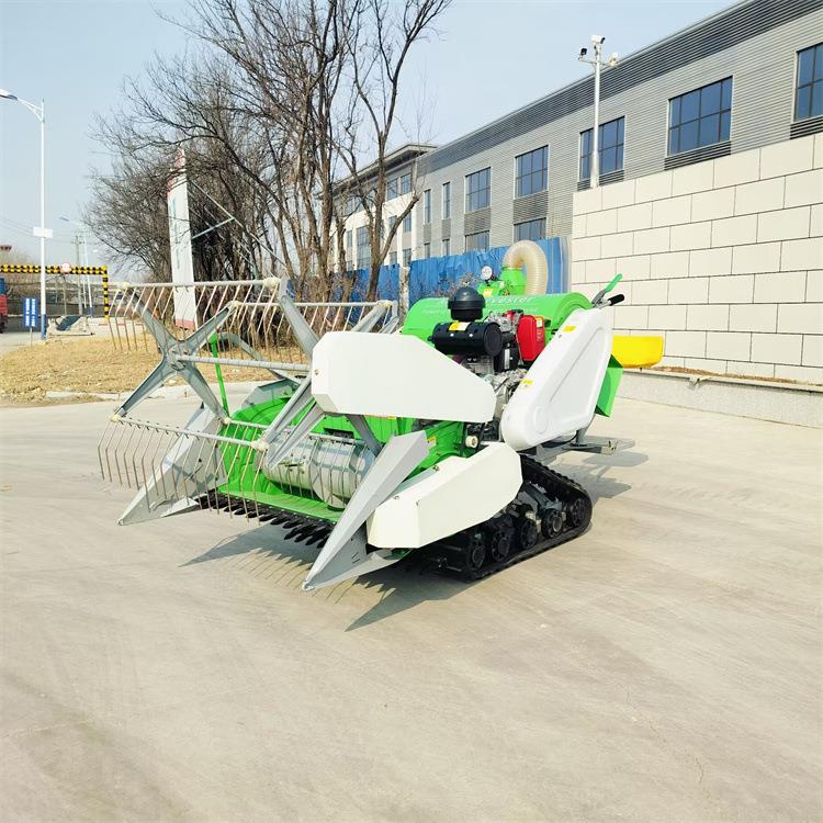 15马力全喂入三角履带联合收割机自走式水稻小麦脱粒收割一体机