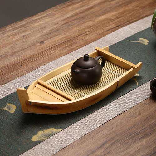 竹制品茶干用果盘家船型水果盘茶盘台酒店刺身盘干泡CP-001盘干泡