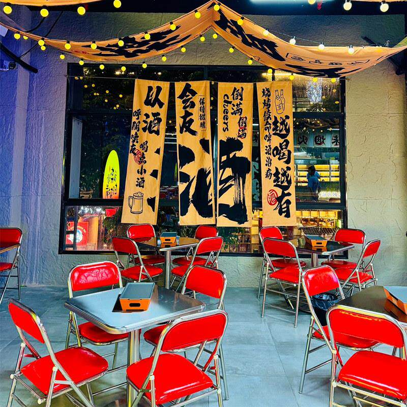 工业风不锈钢餐桌椅覆古小吃店餐饮户外大排档烧烤店桌椅组合商用